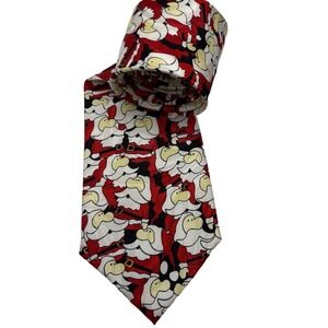Fratello Tie Size 59 Inches Multicolor Christmas Santa Claus Novelty Print